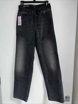 Women's Wild Fable High-Rise Straight Jeans Black Wash Easy Rigid Size 6 / 32 