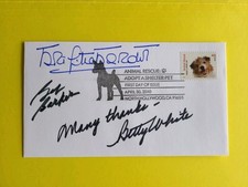 Brigitte Bardot, Bob Barker, Betty White, Tri-Signed