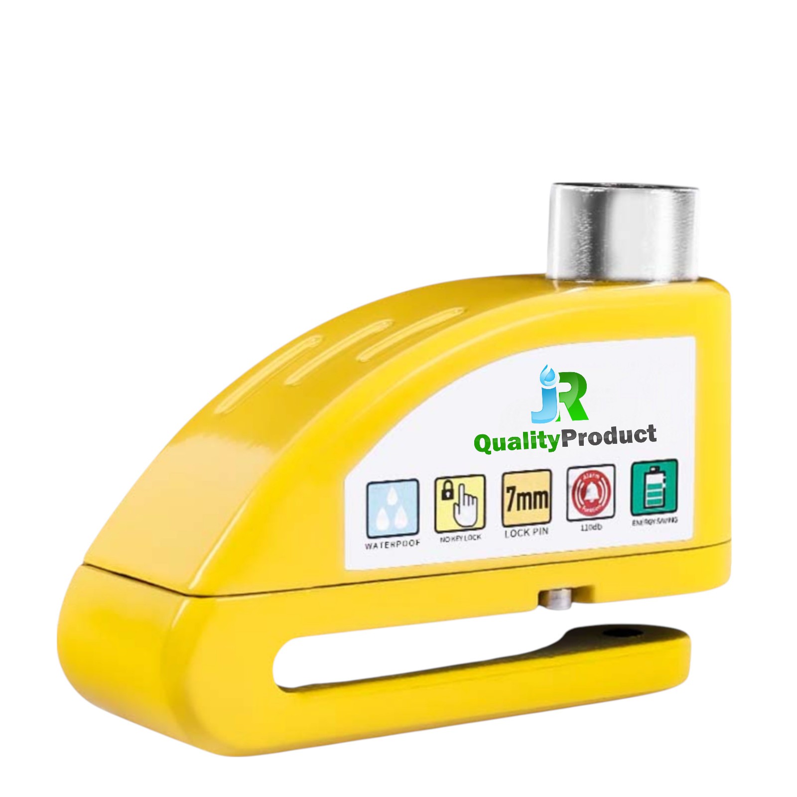 Motorcycle & Cycle Disc Brake Lock 110dB Alarm Anti-Theft Security Yellow