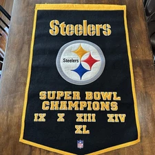 Pittsburgh Steelers Felt Super Bowl Champions Banner by Winning Streak 38"×24"