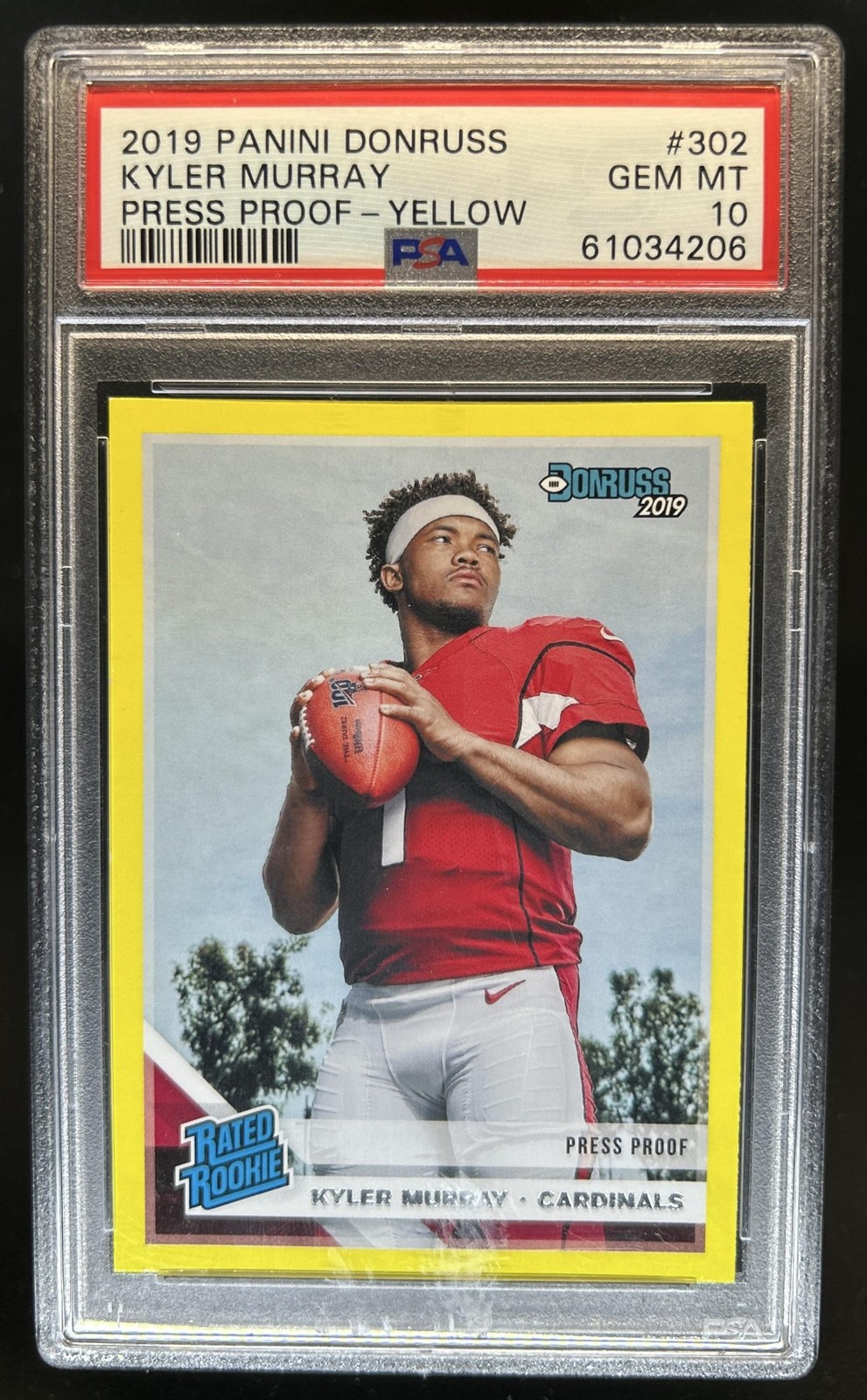 Kyler Murray Panini Donruss #302 Press Proof Yellow