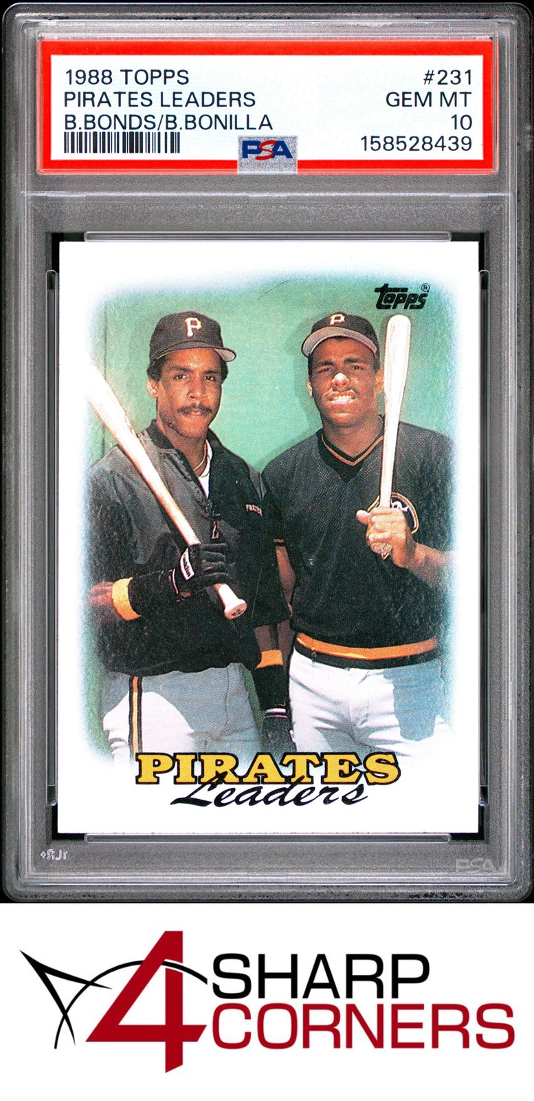 1988 TOPPS #231 BARRY BONDS PIRATES LEADERS PSA 10