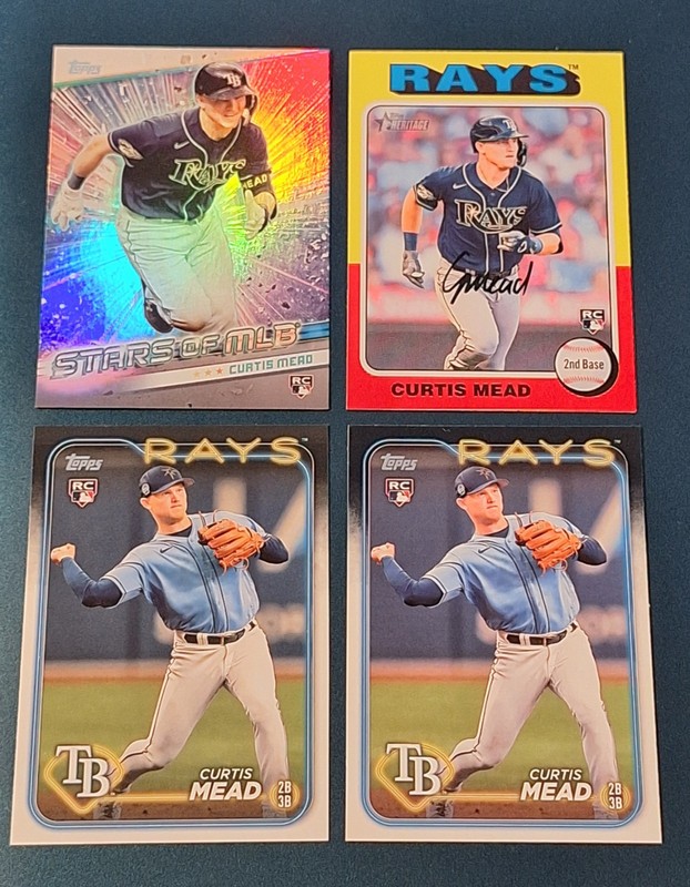 (4) Curtis Mead 2024 Topps Rookie Card #82 + Heritage RC Washington Nationals