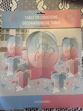 The Big Reveal Gender Pink Blue Baby Shower Party Table Decorating Kit