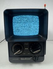 Vintage Quasar TV 1977 UHF VHF Portable Analog B&W XP1457PE w/ Power Cord - READ