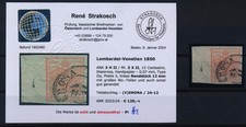 LOMBARDEI-VENETIEN 1850 15C BLASSROSA! RAND:12mm! Gro&szlig;es Wz! VERONA. ANK:120,-&euro;+