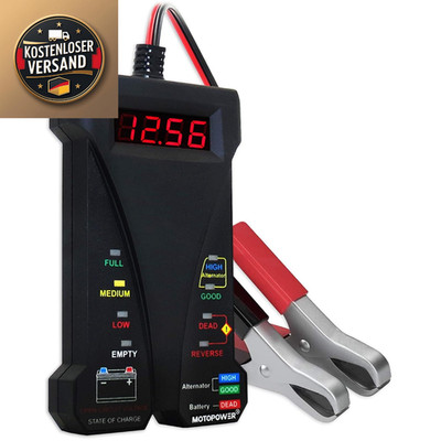 MOTOPOWER Batterietester 12V LCD Display Voltmeter