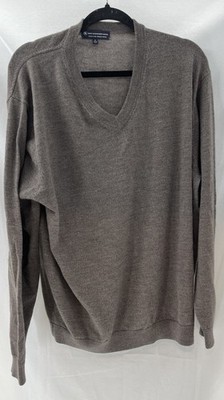 HART SCHAFFER MARX Sweater XL Extra Fine Merino Wool Gray Classic Preppy Luxury