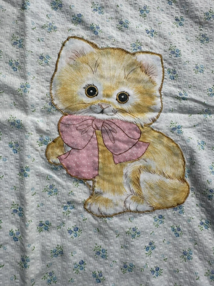 Aplique manta bebé gato gatito vintage parte delantera trasera  Foto 4 de 4