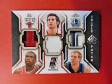 2009-10 SP Game Used  Triple Patch Dirk Nowitzki, Luol Deng, Rudy Fernandez /60