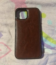 Premium Brown Leather iPhone 13 Case