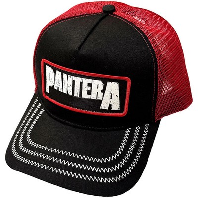 Pantera Mesh Back Cap: B&W Patch (schwarz & rot) OFFIZIELL NEU
