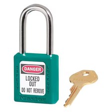 Master Lock 410S6teal Lockout Padlock, Keyed Different, Thermoplastic, Standard