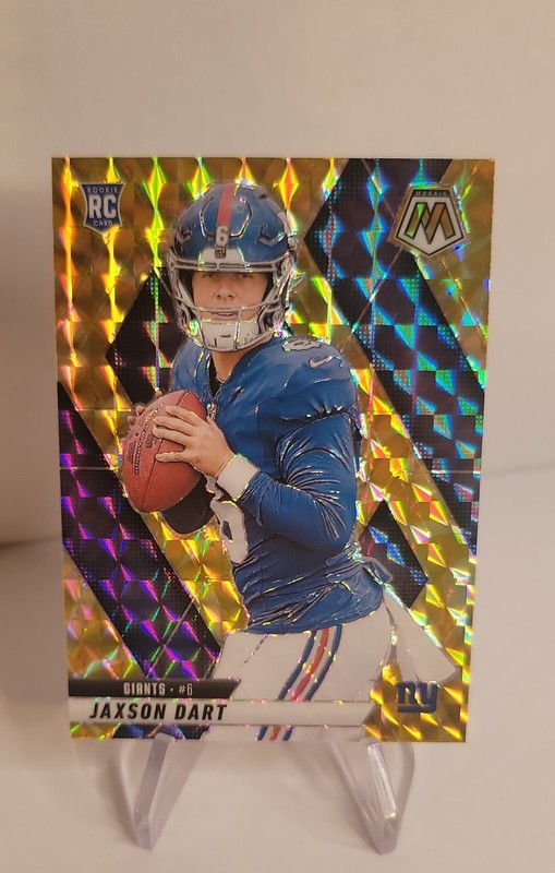 2025 Panini Mosaic - Rookies Jaxson Dart #362 Reactive Yellow Mosaic Prizm (RC)