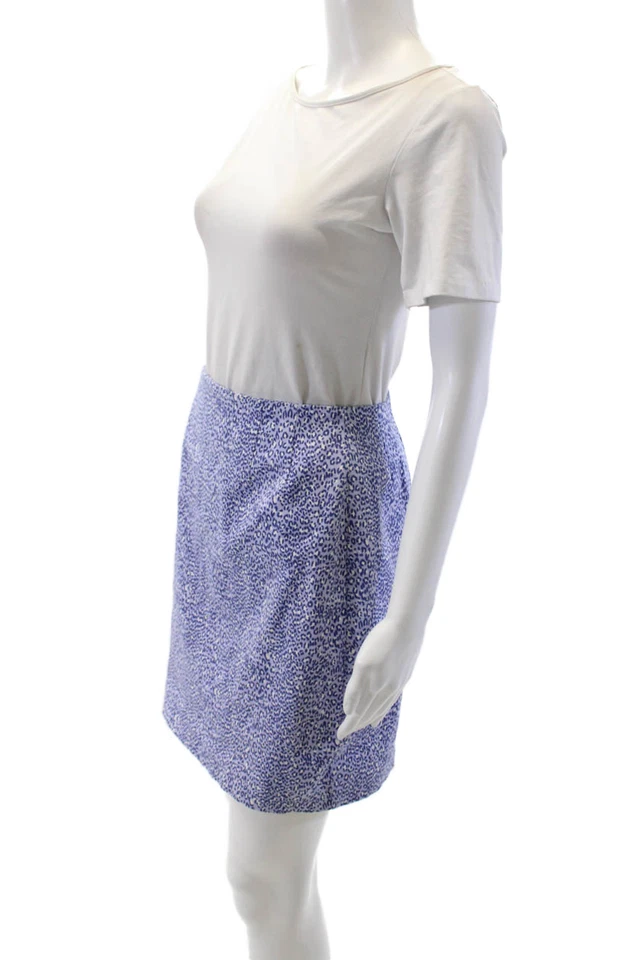 Minifalda lápiz azul Leggiadro para mujer con estampado de leopardo y cremallera trasera talla 10 Foto 2 de 4