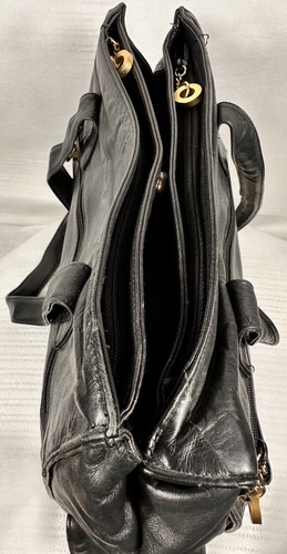 Perlina New York Black Double Handle Large Tote Bag - Picture 14 of 24