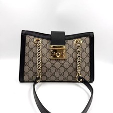 Pre-Owned Gucci Padlock Shoulder Bag Black Top Handle Shoulder Bag