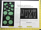 RARE Vtg 1958 color Trade Ad - Anchor Hocking Glass Jade-ite Restaurant Ware