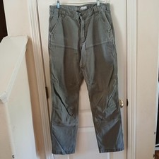 Thrashed Y2K Carhartt MOS Green Double Knee Work Wear Carpenter Pants 34x34