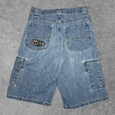 Vintage 90s Lee Pipes Baggy Denim Cargo Shorts - Made in USA W28 / L Youth