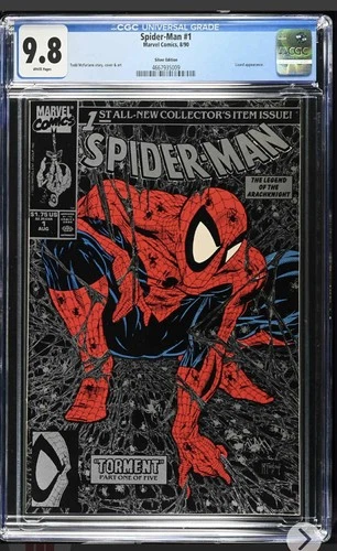 Marvel Comic Spider-man #1 Torment Part 1, Silver Edition, CGC graded 9.8  (c) *