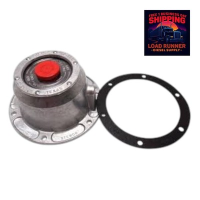 343-4195 Genuine Stemco Hubcap w/ 3118 Pipe Plug   6 Hole Truck Wheel End