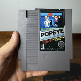 Popeye Nintendo Entertainment System 5 Screw Complete Black Box Hangtab CIB NES