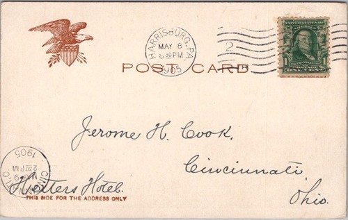 HARRISBURG, Pennsylvania Postcard NEW STATE CAPITOL Building View 1905 Cancel - Picture 2 of 2