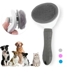 Pets Grooming Brush Self-Cleaning Dog Cat Hair Remover Deshedding Massage Comb