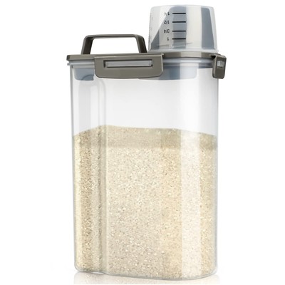 Rice Airtight Storage Container, 3 to 5Lbs Cereal Dry Food Flour Bin, Pet Dog...