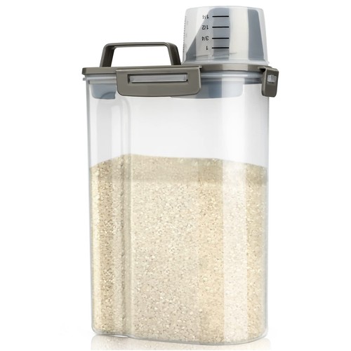 Rice Airtight Storage Container, 3 to 5Lbs Cereal Dry Food Flour Bin, Pet Dog...