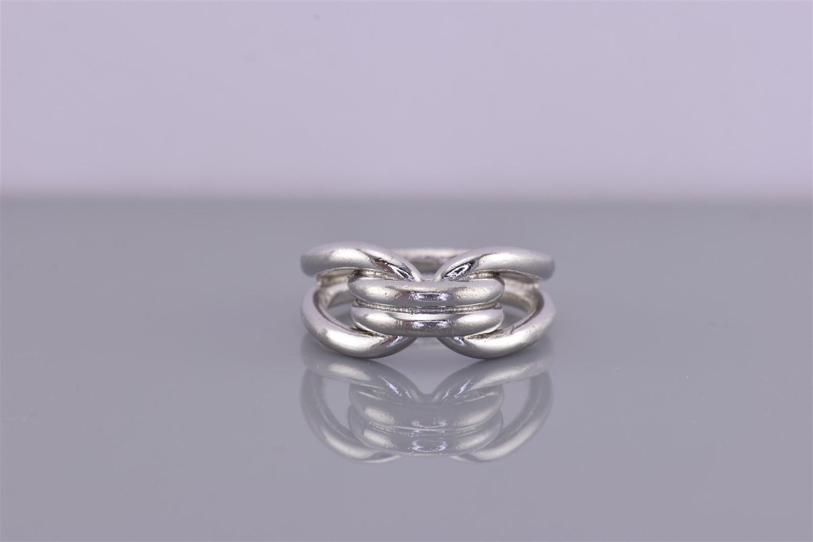 Sterling Silver Solid Tapered Loop Double Wrapped… - image 2