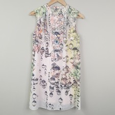 Ted Baker Dress Women Size 2 UK 10 Pale Pink Tilford Crystal Droplets Bow Cape