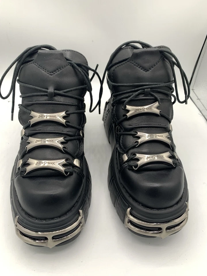 Ayustrong New P Rock CD-811 Chunky Platform Goth Ankle Boots Sz 5.5 - 6 Metallic - Image 4 of 4