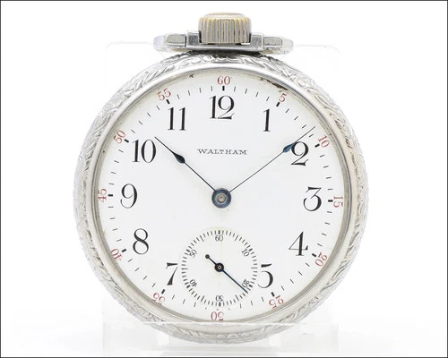 Antique c. 1903 Waltham Grade 610 16s 7j Pocket Watch Illinois Case Co Stainless