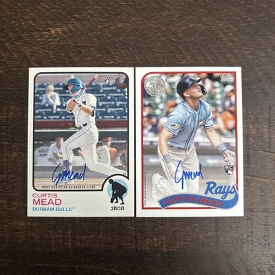 Topps Curtis Mead On Card Auto Lot Of 2 - Tampa Bay Rays