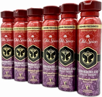 6x Old Spice ROCKSTAR TOMORROWLAND SPECIAL EDITION Deo Spray 48h Deodorant