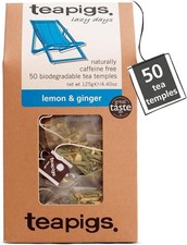 Teapigs Lemon and Ginger Tea Bags Made With Whole Leaves -1 Pack of 50 Tea Bags