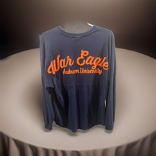 Auburn Tigers Spirit Tee Pressbox L/S Thumb Holes WAR EAGLE MEDIUM Orange Blue