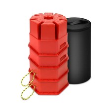 ROBLOCK 8"H Trailer Jack Block 4 Pack with Bag Rope, Heavy Duty RV Stabilizer...