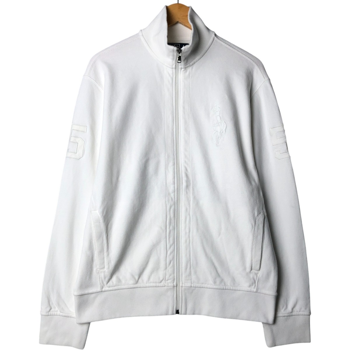 Polo vintage by Ralph Lauren Big Pony Piqué felpa full zip uomo taglia L