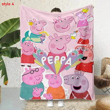 Cute Cartoon Pig Blanket   Soft Cozy Flannel Throw for Kids