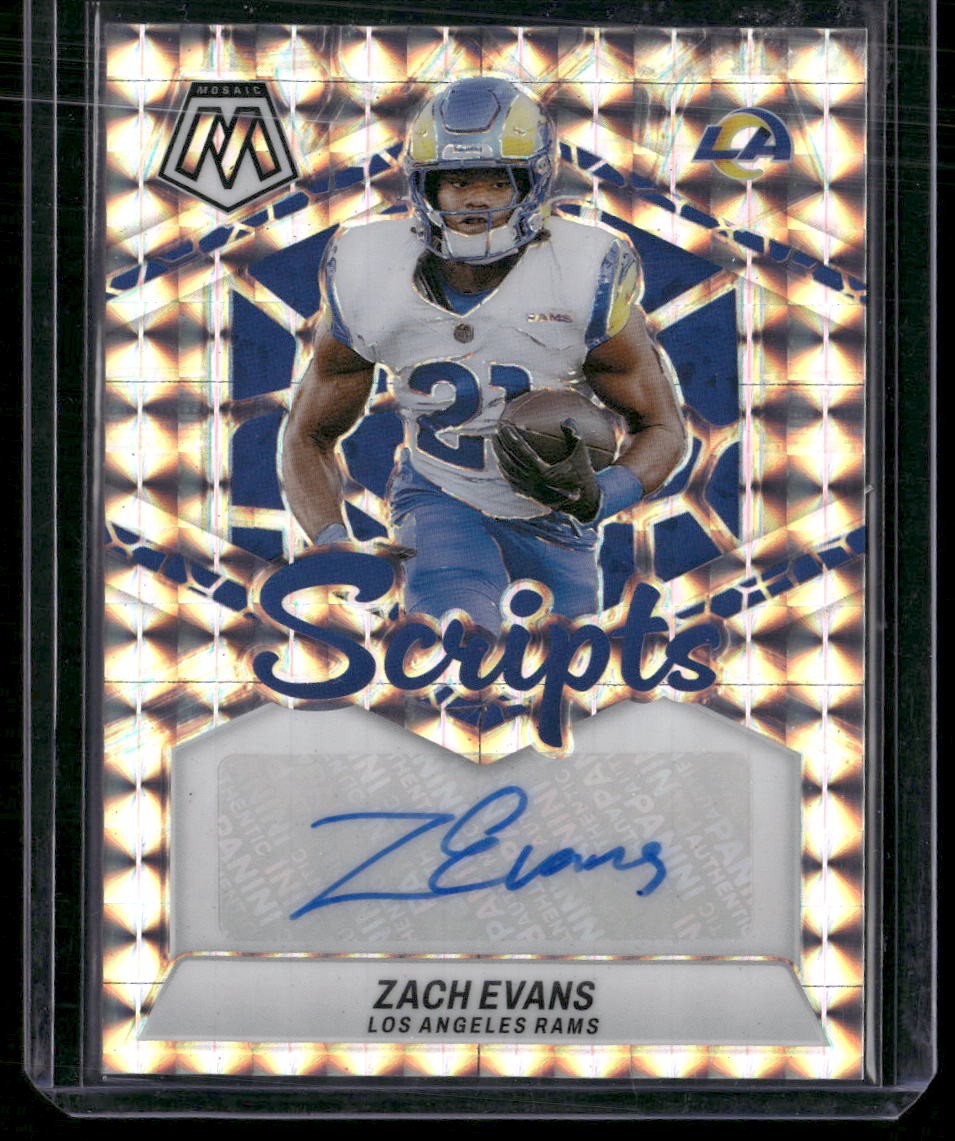 Panini Mosaic ZAHA 直筆サインカード ザハ Auto 2024 Panini Mosaic Zach Evans RC Rams Scripts Prizm AUTO SC