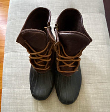 SPERRY Top-Sider Saltwater Duck Waterproof Rain Ankle Boots Lace/Zip 6.5