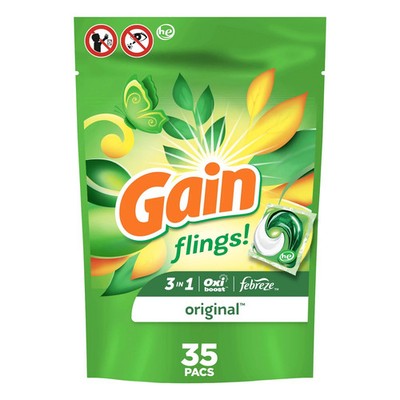 GAIN FLINGS 3 IN 1 DETERGENT PACS ORIGINAL - 35 PACK