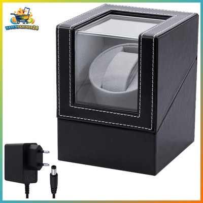 Uhrenbeweger Automatik 1 Uhr PU-Leder Schwarz Leiser Watch Winder