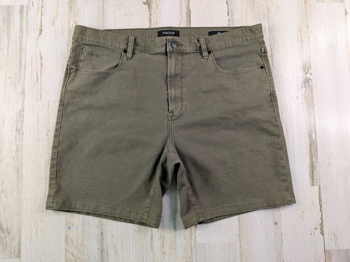 Proof X Huckberry Shorts Mens 37 Dark Green Olive Pocket Denim 8