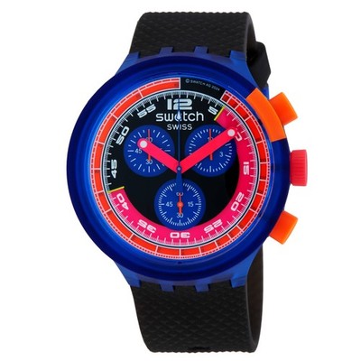Swatch Neon Party To The Max Chronograph Quartz Black Dial Watch SB06N102