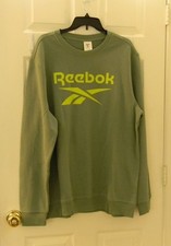 Reebok Spellout Logo Sweatshirt Mens Sz XL Green NWT