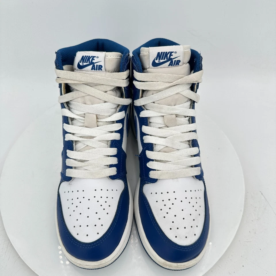 Nike Air Jordan 1 High Youth Size 6.5Y Women 8 575441 127 Storm Blue White Shoes - Image 3 of 4